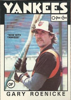 1986 O-Pee-Chee Baseball Cards 183     Gary Roenicke#{Now with Yankees